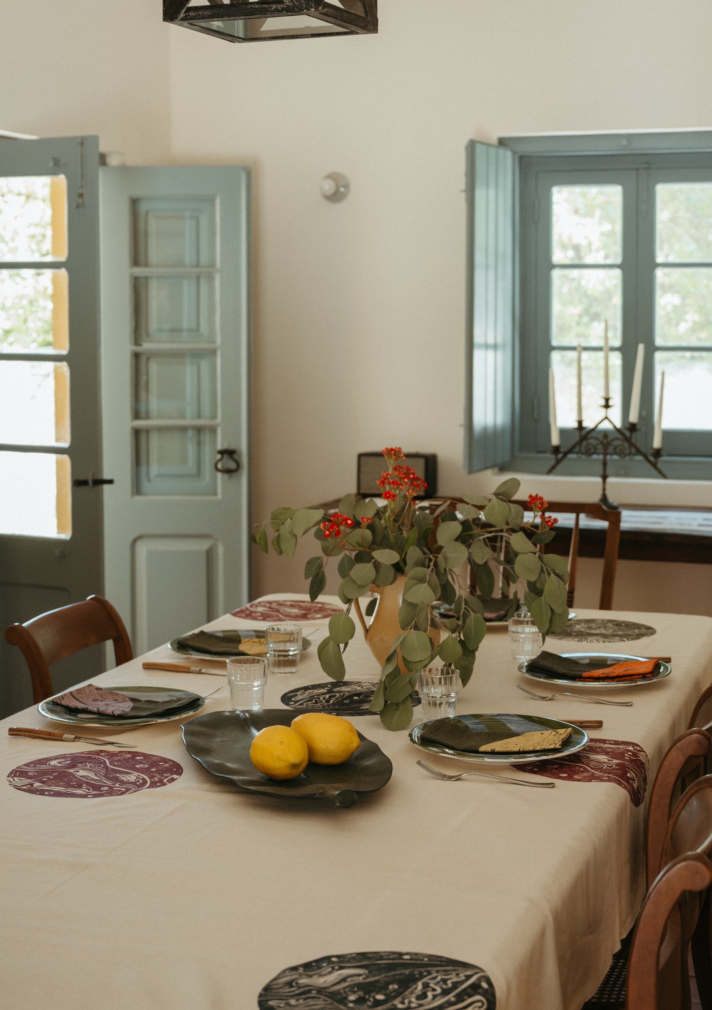 Marble tablecloth, Natural Medium