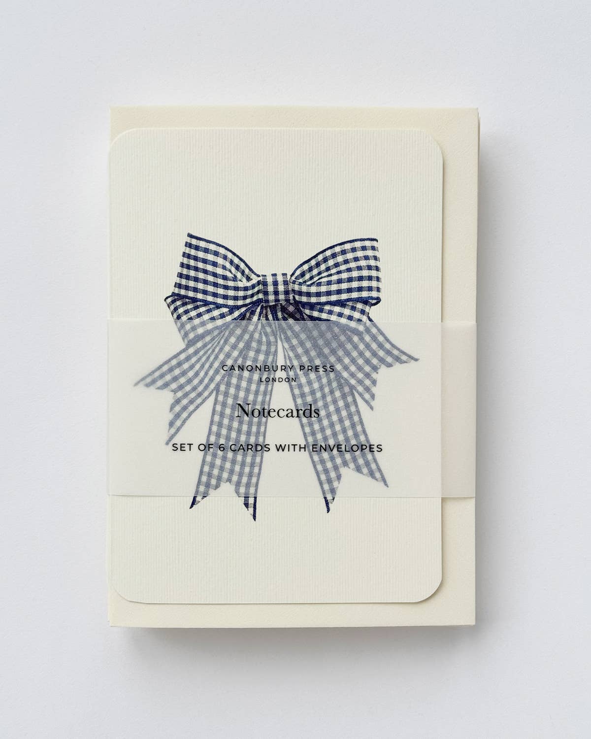 Double Tail Blue Gingham Bow Greeting Card
